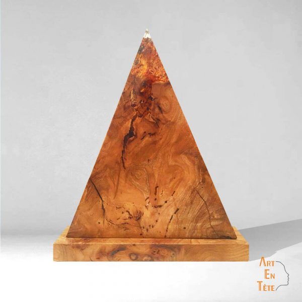 Trophée Pyramide bois et résine sur mesure made in France