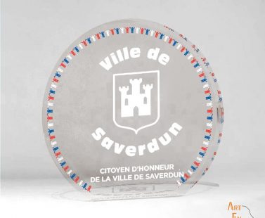 Trophée plexiglas 100% made in France sur mesure deal toys tombstone Mairie
