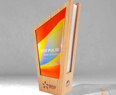 Trophée EDF lumineux 100% made in France personnalisé sur mesure