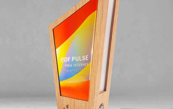 Trophée EDF lumineux 100% made in France personnalisé sur mesure