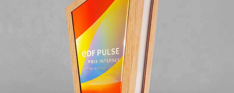 Trophée EDF lumineux 100% made in France personnalisé sur mesure