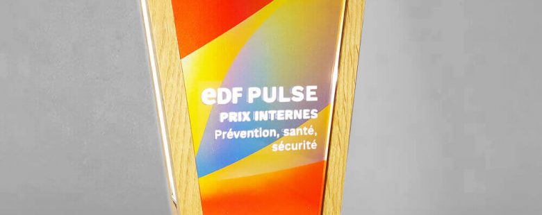 Trophée EDF lumineux 100% made in France personnalisé sur mesure