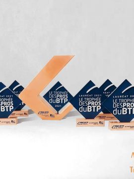 Trophée BTP 100% made in France sur mesure Art en Tête