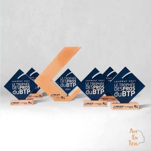 Trophée BTP 100% made in France sur mesure Art en Tête
