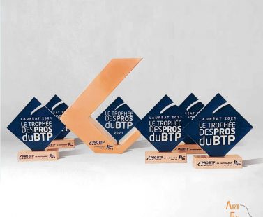 Trophée BTP 100% made in France sur mesure Art en Tête