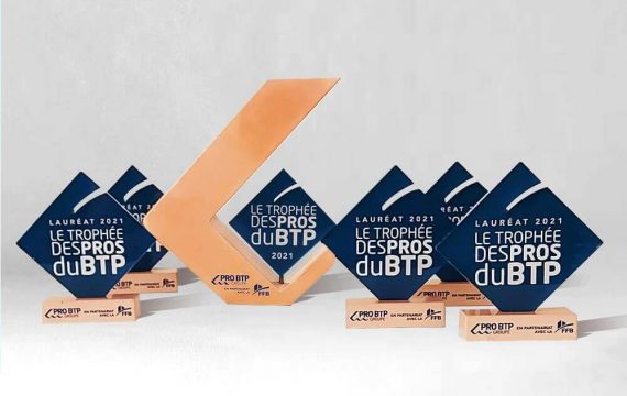 Trophée BTP 100% made in France sur mesure Art en Tête