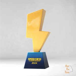 création trophée luxe résine