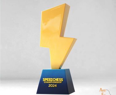 création trophée luxe résine