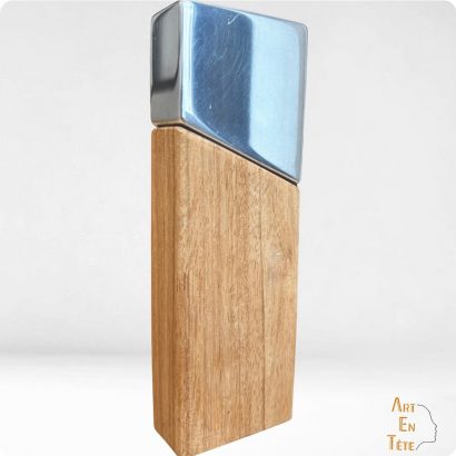 création trophée luxe bois métal argent