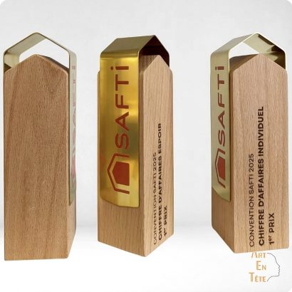 trophées sur mesure bois et laiton