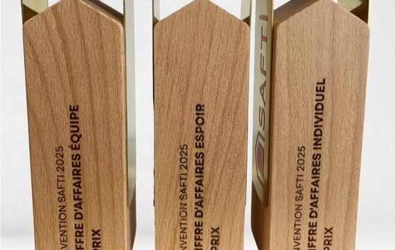 création trophée bois laiton